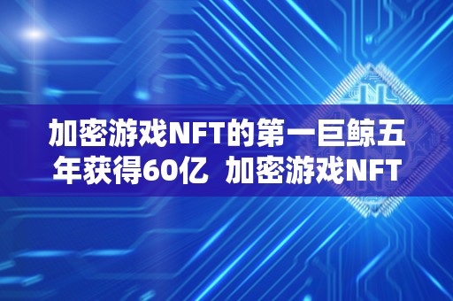 加密游戏NFT的第一巨鲸五年获得60亿  加密游戏NFT的第一巨鲸五年获得60亿