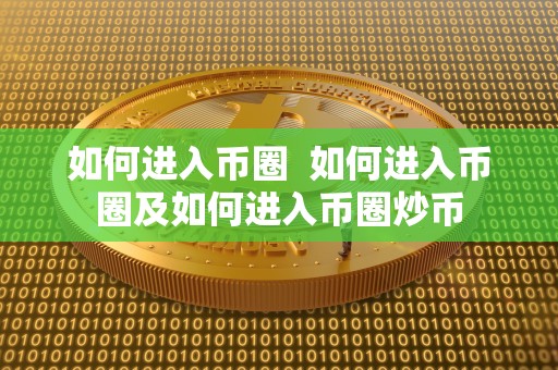 如何进入币圈  如何进入币圈及如何进入币圈炒币