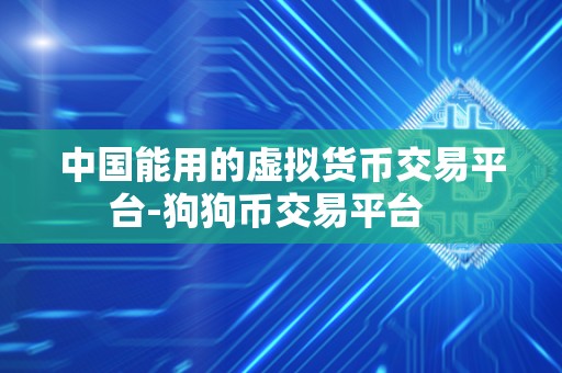 中国能用的虚拟货币交易平台-狗狗币交易平台   