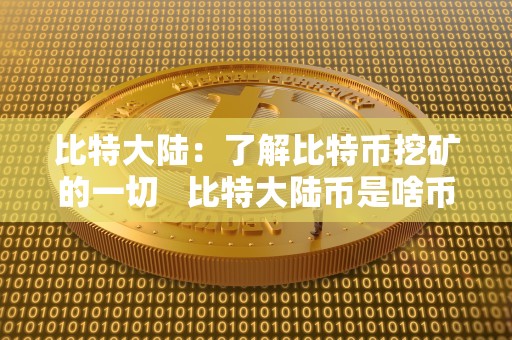 比特大陆：了解比特币挖矿的一切   比特大陆币是啥币